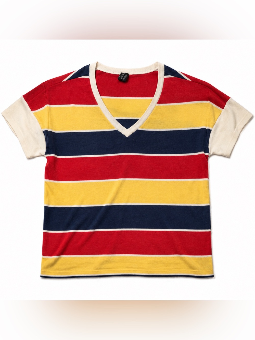 Vintage Catalina Color Block V-Neck Shirt - Picture 1 of 8